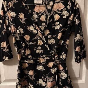 Sienna Sky Black Floral Wrap top